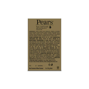 Pears Pure and Gentle Body Wash 250 ml & Pears Pure & Gentle Soap Bar (Combo Pack of 8) - With Glycerin for Soft